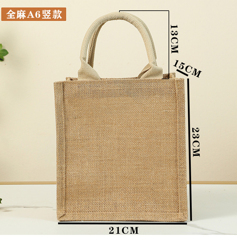 Bolsa de arpillera al por mayor bolsa de arpillera pintada a mano de Navidad bolsa de arpillera en blanco bolsa de yute MUJI