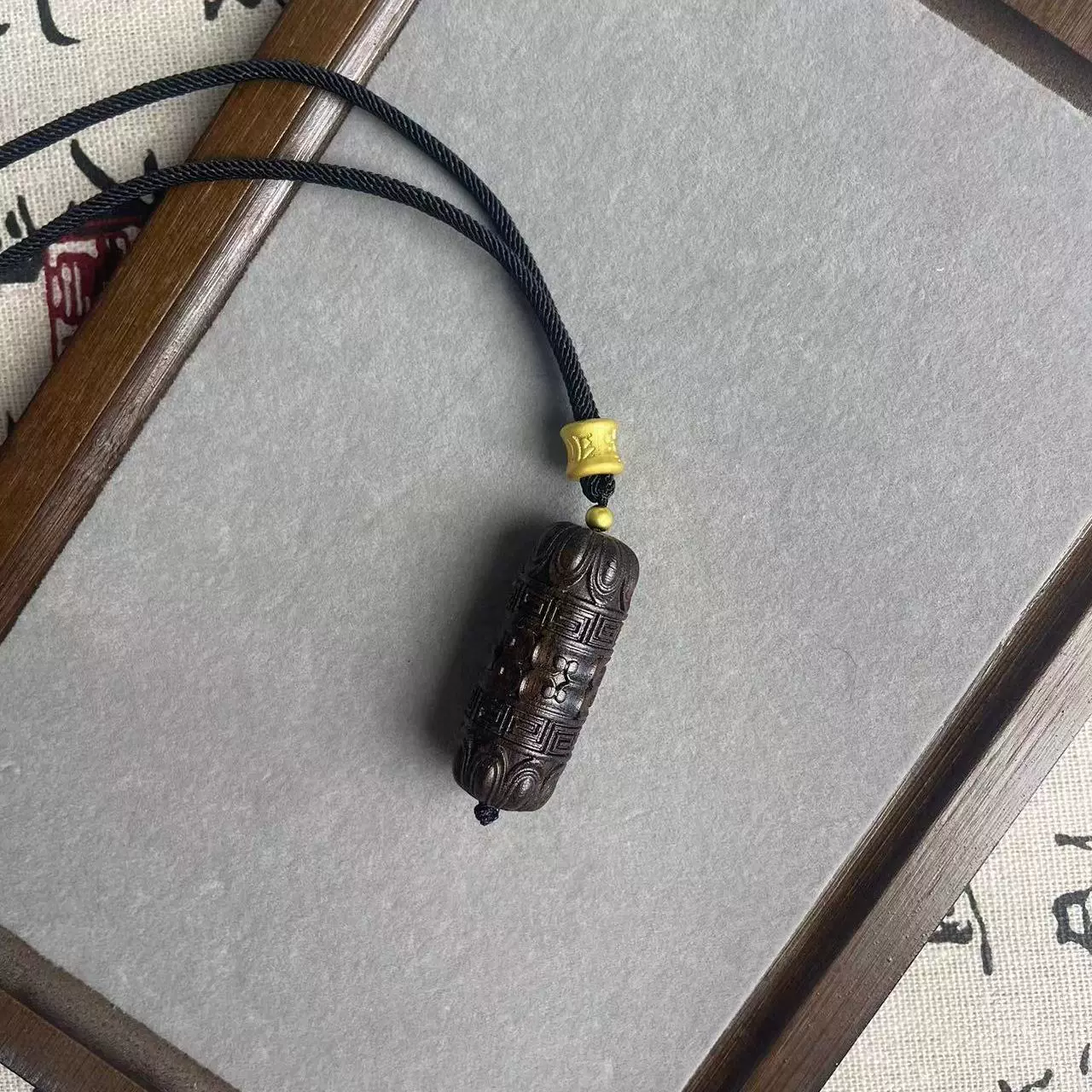 沉香木天珠吊坠项链平安扣车挂件手把件男女情侣脖挂饰毛衣链挂坠