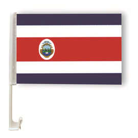 跨境现货30*45哥斯达黎加车旗各国汽车车旗厂家直销带杆涤纶旗帜