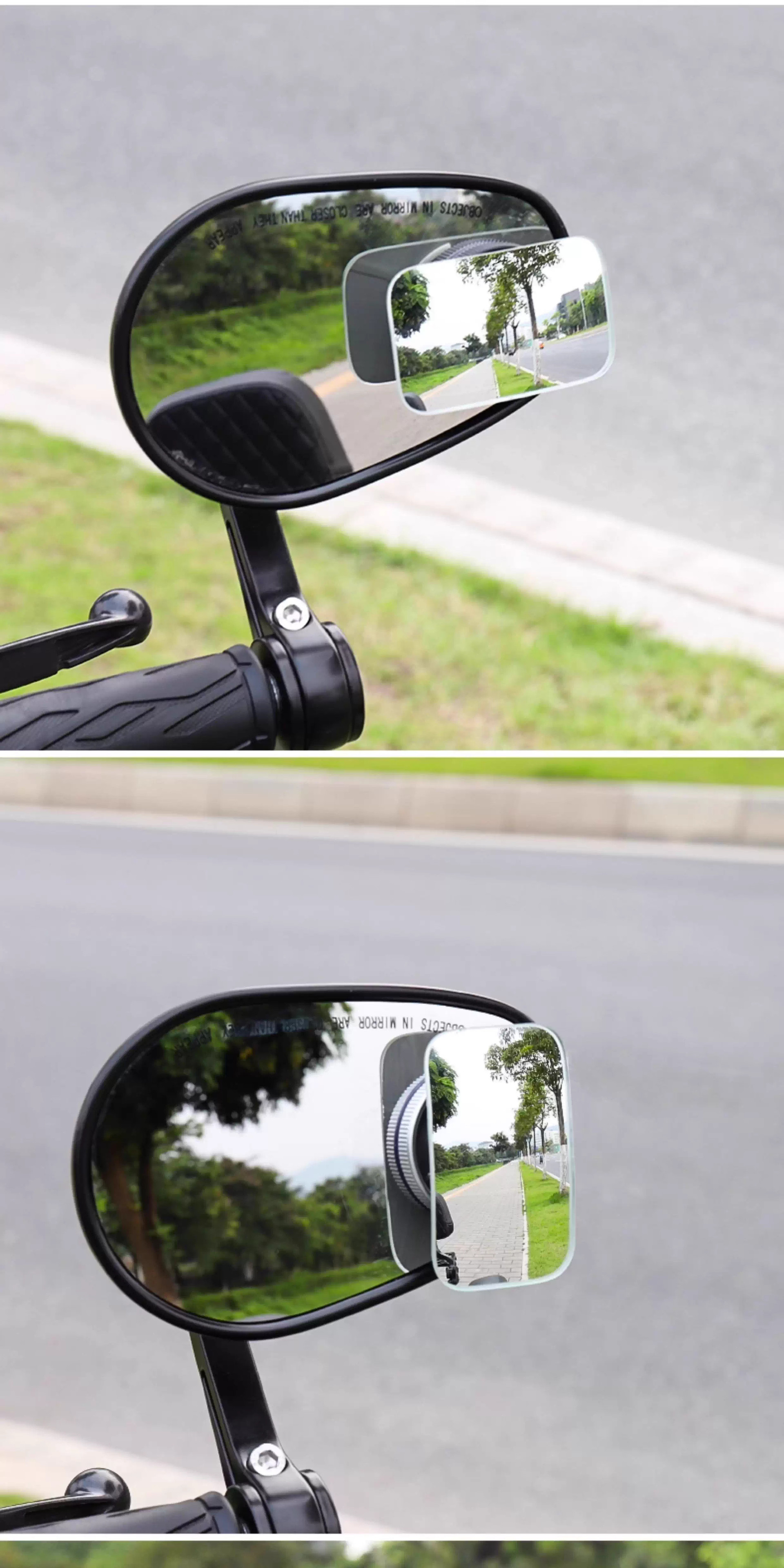 Suitable for Motorcycle Rearview Mirrors, Small Round Mirrors, Blind Spot Auxiliary Reflective Mirrors, 360-Degree Suction Cup Type Ultra-Clear Small Car Mirrors
