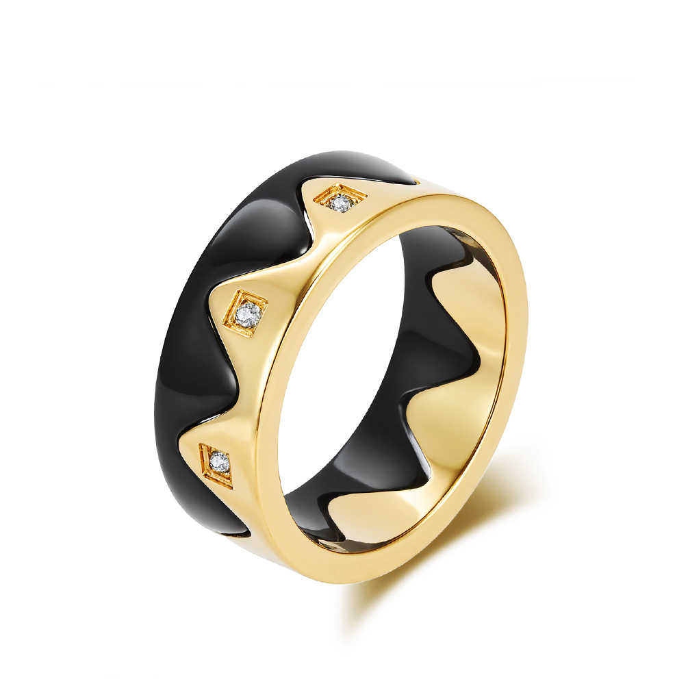 Bagues de couple détachables et combinables en acier titane, en forme de couronne, serties de diamants. Bijou de niche haut de gamme au design créatif._voghion.com
