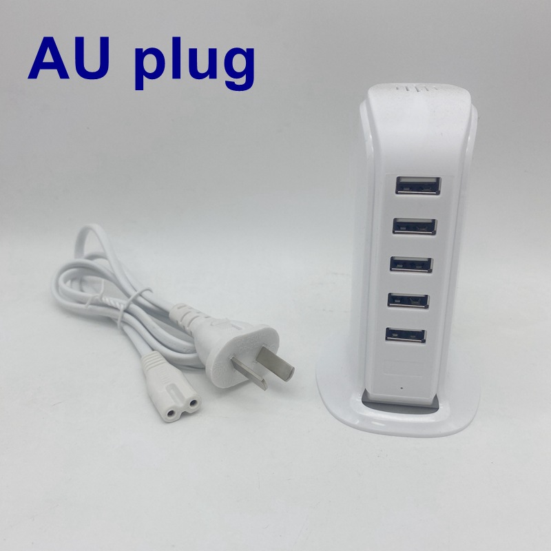 Cargador USB vertical de escritorio, 5 puertos, 5V4A 20W, cargador multipuerto de fábrica al por mayor