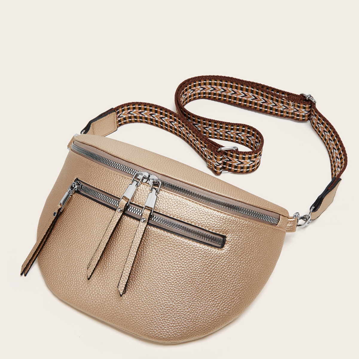Fanny Pack Bags Type Holiday, Shopping Occasion Women's Streetwear Solid Color Pu Leather Waist Bags