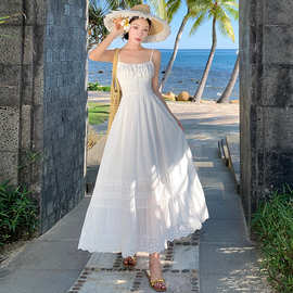 法式复古高级感气质度假长裙收腰仙女裙