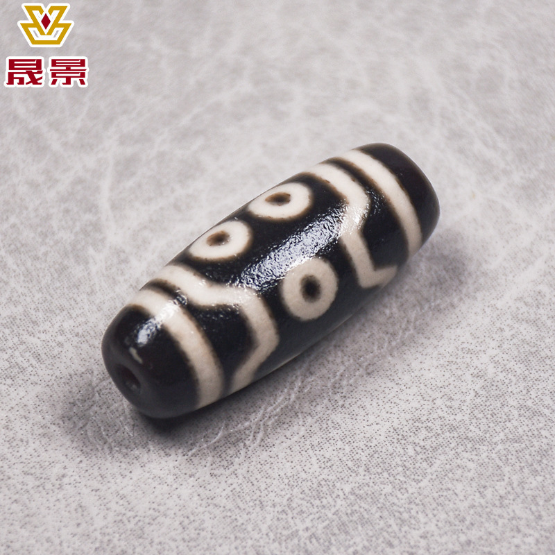 咖色包浆风化九眼三眼镶蚀工艺西藏天然玛瑙天珠項鍊工厂批发定制|undefined