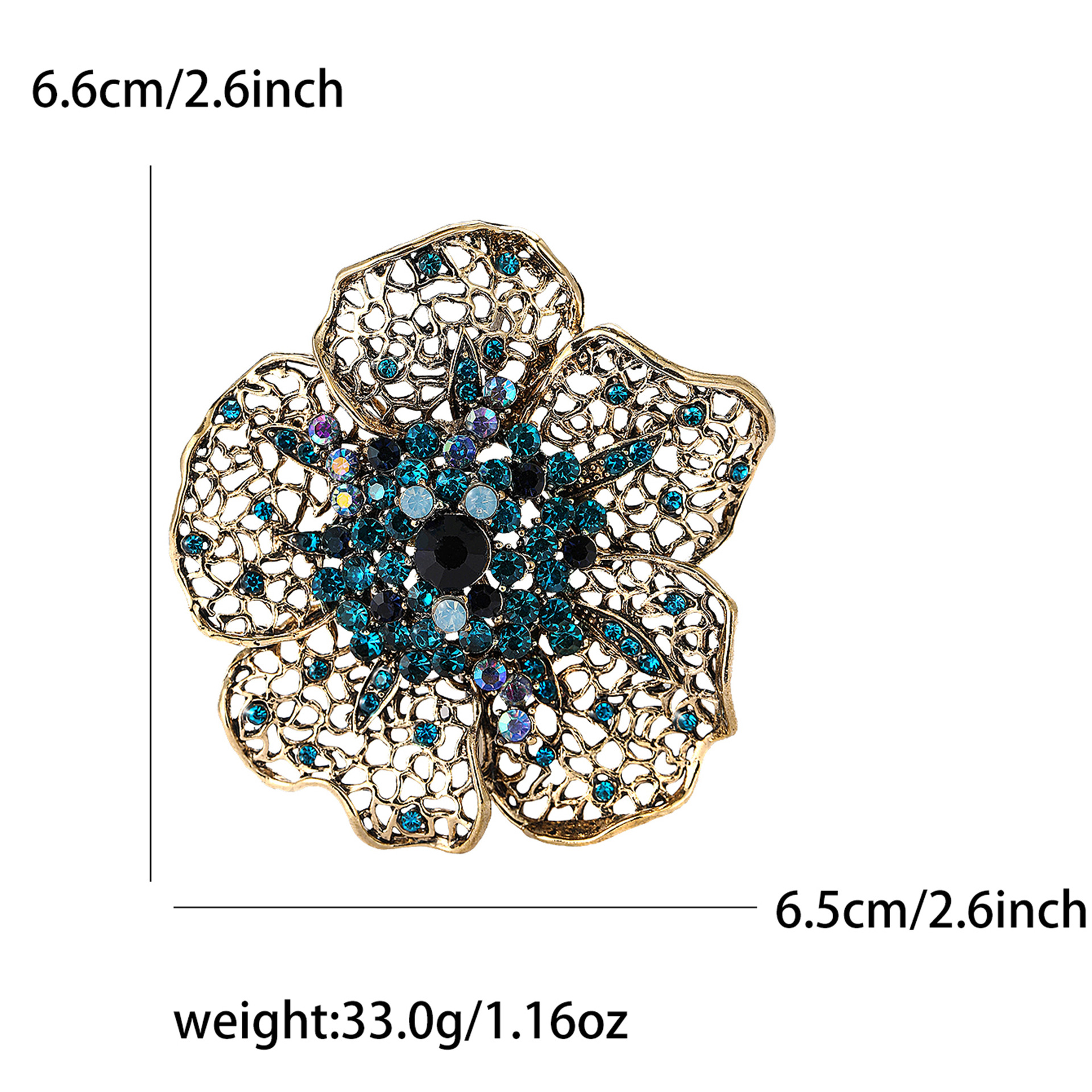 Brooches Classification Retro Pin Flower Alloy Inlay Rhinestones Women's Brooches