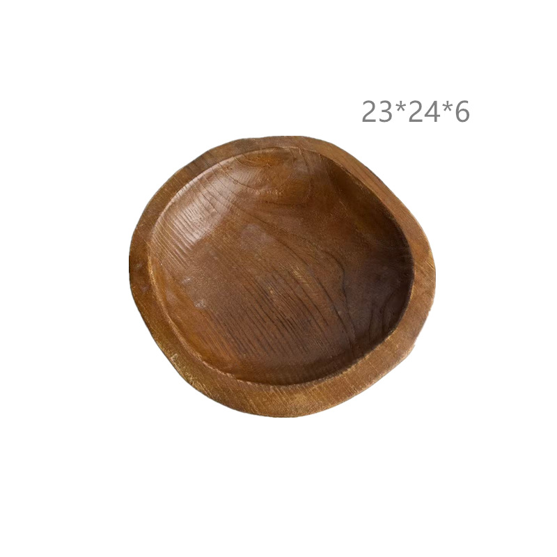 Bandeja de madera hecha a mano para servir bocadillos y frutas, decoración de escritorio para el hogar, estilo wabi-sabi.