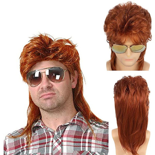 Amazon new European and American style men's wig, punk heavy metal shaggy curly holiday wig set, manufacturer wholesale