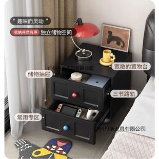 Bedside Table Simple French Style Simple Small Household Storage Cabinet Storage Cabinet Storage Rack for Bedroom Rental