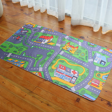 卡通游戏迷宫轨道卧室客厅防滑圈绒床边毯地毯地垫 儿童装饰毯
