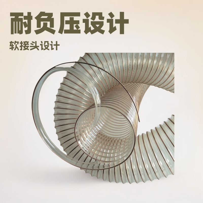 直径75mm风机软连接管导静电吸尘管耐负压PU排风螺旋软管排烟管