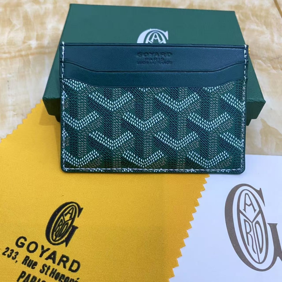 Tarjetero Goyard, tarjetero ultrafino de cuero genuino clásico para hombre, tarjetero de almacenamiento para mujer, tarjetero universal