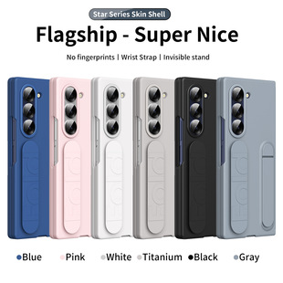 For Samsung Z fold7/6 mobile phone case official same model case film integrated bracket wrist strap fold5/4 protective cover