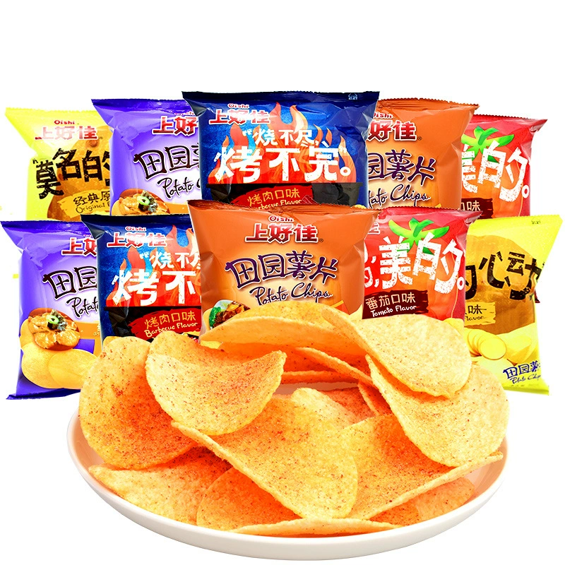 Shanghaojia пасторальные картофельные чипсы 12 г небольшой пакет томатный вкус барбекю небольшие закуски оптом еда повседневные закуски картофельные чипсы