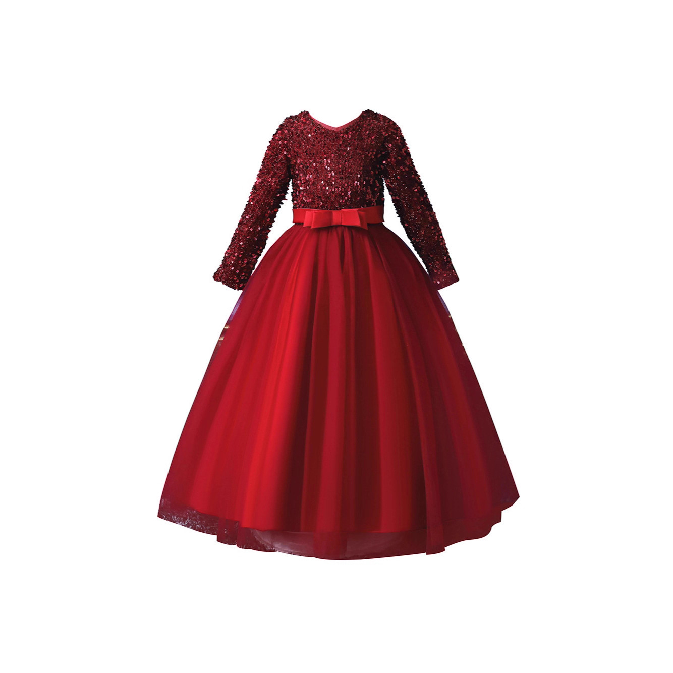 Niñas otoño nuevo comercio exterior de los niños vestido de princesa vestido pequeño anfitrión vestido de lentejuelas malla vestido de novia pettiskirt