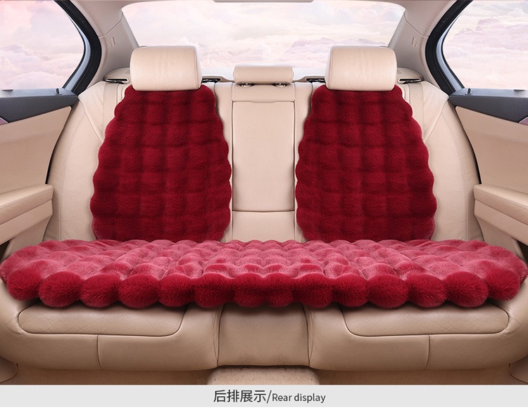 Zongheng Rabbit Fur Plush Car Mat Winter Thickened Plush Seat Cushion Non-Slip Leather Motorcycle Cover New Style Cover Cloth Wholesale