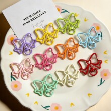彩色蝴蝶结带尾弹簧扣手工拼豆diy饰品配件包包钥匙扣挂扣挂件