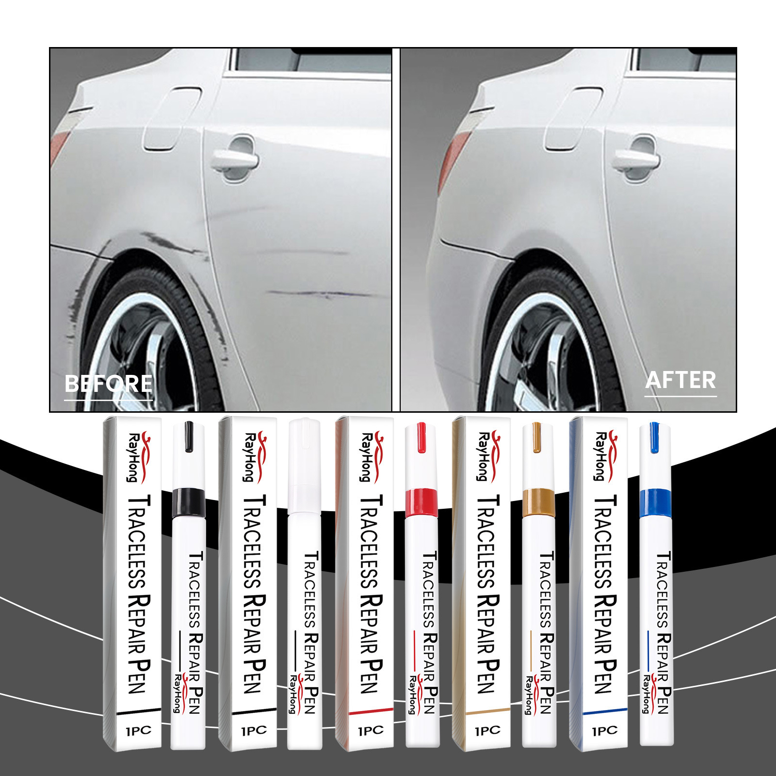 rayhong car touch-up pen, car scratch repair and restoration, car color care pen