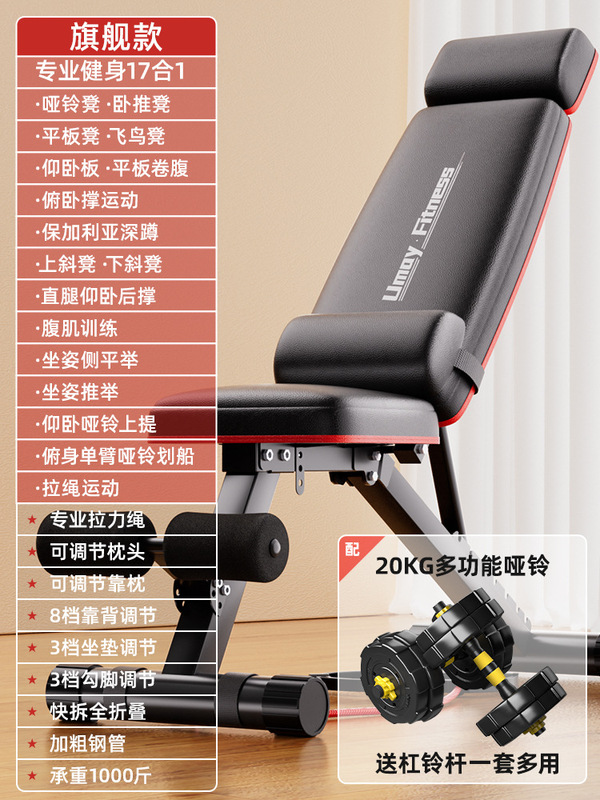 哑铃凳卧推凳仰卧起坐辅助器健身器材家用椅子多功能专业板男|undefined