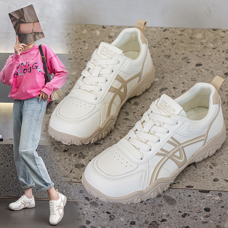 Plus-Size Women's Shoes Size 41 to 43, Thick-Soled White Sneakers for Women, 2026 Spring and Autumn New Versatile Fashion Casual Sports Shoes Trendy