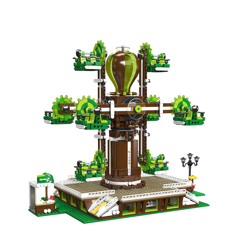 11026 árbol natural molino de viento eléctrico de control remoto juguetes de bloques de construcción para niños y niñas puzzle