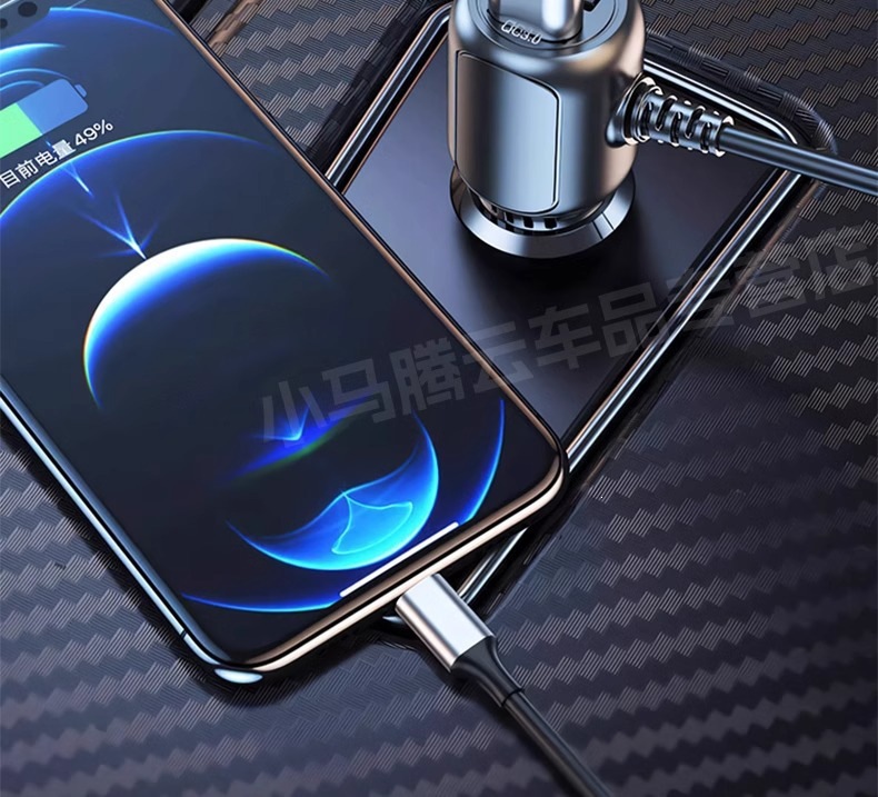 Dashcam power cable, 360-degree connection cable, specifically for Lingdu car dashcams, converts to a USB interface and connects to the cigarette lighter socket