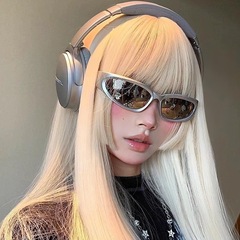男性と女性のための Y2K サングラス、サイバーパンク メガネ、テクノロジー サングラス、ハイエンド サイクリング シルバー ゴーグル
