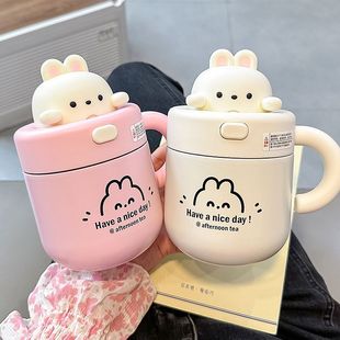 Cute Thermos Cup for Girls, High-Looking Water Cup, Super Cute 2023 New Coffee Cup, Tumbler 316, Compact and Portable