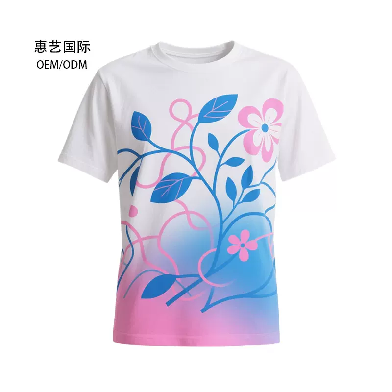 教培学校班服选举衫外贸圆领T恤定做 3D全身数码印热升华广告衫