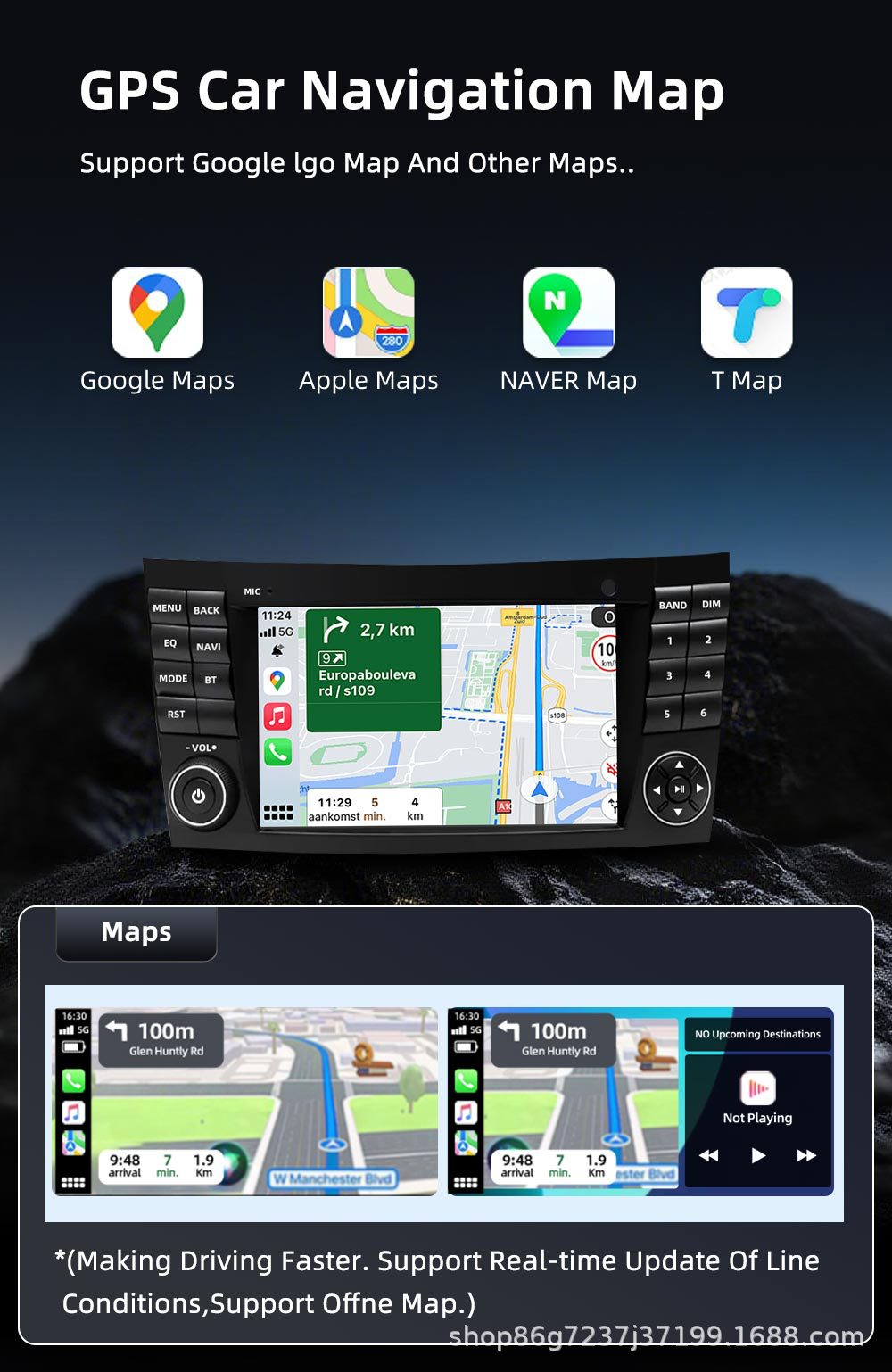 Suitable for Mercedes-Benz W211 7inch Car Multimedia Player Carplay Car Navigation Universal Car Navigation System