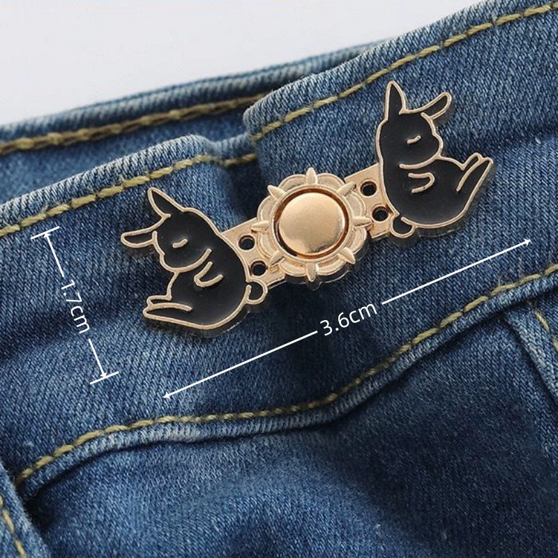 Nail-Free Removable Waist Buckle Pair, Flat-Bottom Seamless Buttons for Pants & Skirts, Assorted Designs
