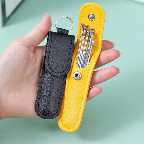 Ear-picking spoon set, ear-picking tool, spiral professional earwax removal household ear-picking tool, adult ear-picking tool