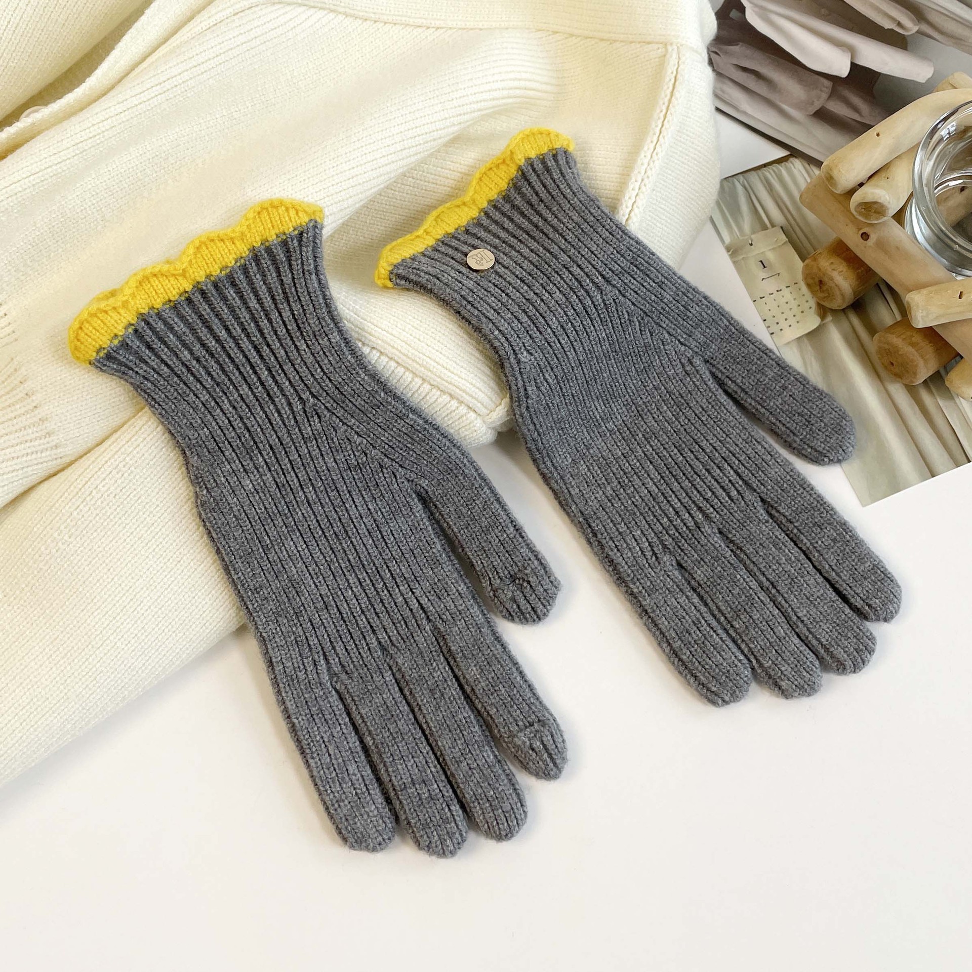Gestrickte Handschuhe Für Damen Warme Winter-wollhandschuhe_voghion.com