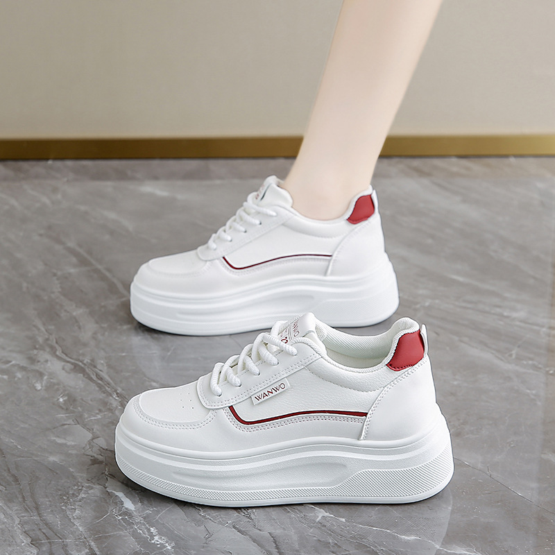 GT9903 Damen-Sneaker, leicht und mit weicher Sohle, weiße Schuhe mit Absatz für kleinere Frauen, ideal für den Sommer, Freizeit und Sport._voghion.com