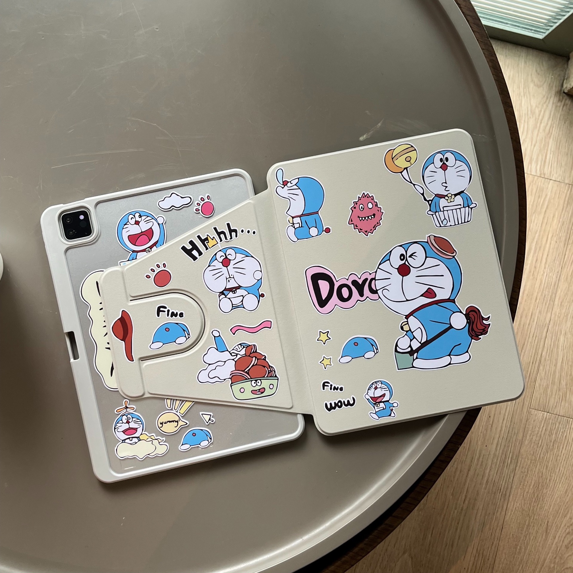 Suitable for iPad Huawei Samsung Xiaomi 360-degree rotating acrylic flat panel anti-fall DIY protective leather case