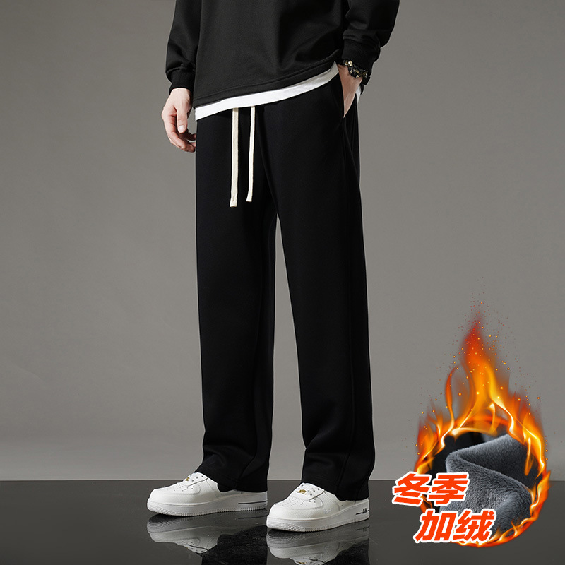 WASSUPNEST ヘビーウェイトコットン スポーツパンツ メンズ 秋冬 ジョガーパンツ メンズ アメリカンスタイル ルーズフィット スウェットパンツ トレンド カジュアルパンツ