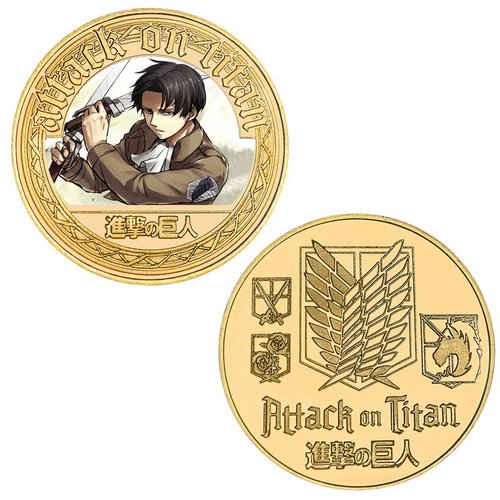 Attack on Titan Commemorative Coin Captain Eren Animation Coin Peripheral Commemorative Coin Die-cast Metal Coin