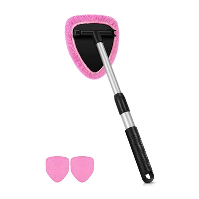 Defogging Brushes, Factory Wholesale Telescopic | Car cleaning tools - 1-set-pentagonal-telescopic-pole-3-pink-cloth-covers