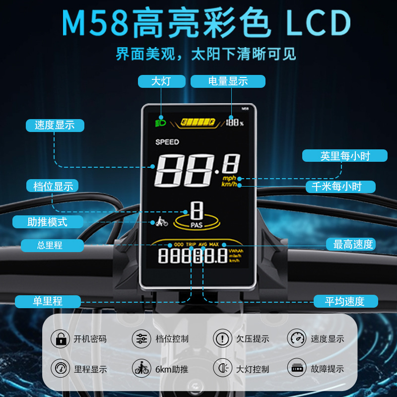 Ocho partes de tracción trasera tipo rotativo 48v500w motor de alta velocidad kit de bicicleta de montaña reconstruida accesorios de vehículo eléctrico