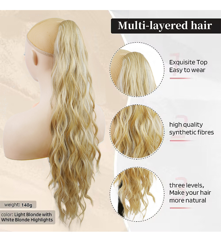 Usine en gros commerce extérieur transfrontalier européen et américain fibre chimique haute température perruque de soie queue de cheval vague d'eau cordon_voghion.com