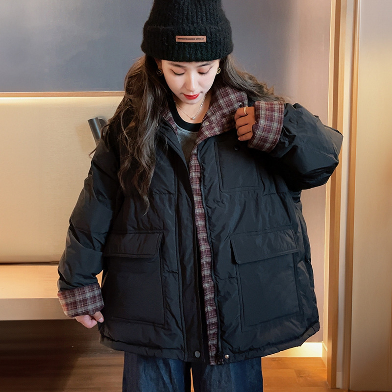 plus size anti-season color matching down jacket long 200kg fat sister duck down suit 2024 new men's and women's loose