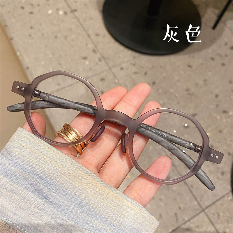 日系手作り木目丸枠眼鏡フレーム円形復古眼鏡フレーム高さ数近視男女文芸フレーム|undefined