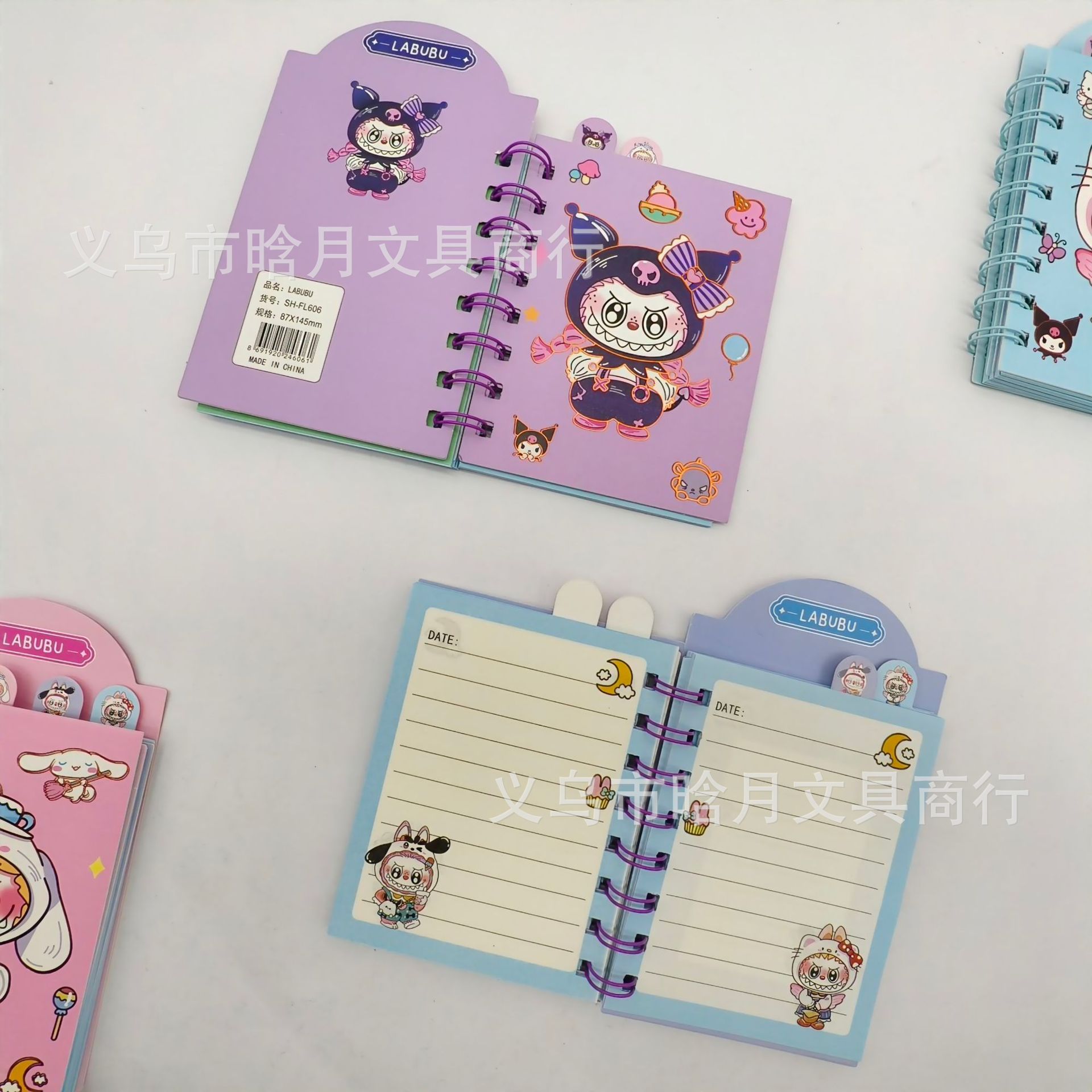 Rabbu A7 libro de bobina de flip-up lindo estudiante portátil cuaderno de mano horizontal cuaderno portátil para estudiantes de primaria