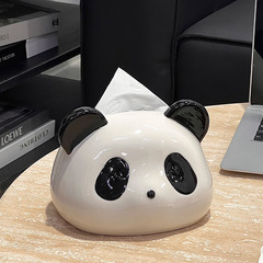 かわいいジャイアントパンダヘッドティッシュボックス新築祝いギフト立体セラミックティッシュボックスクリエイティブデスクトップティッシュ収納ボックス