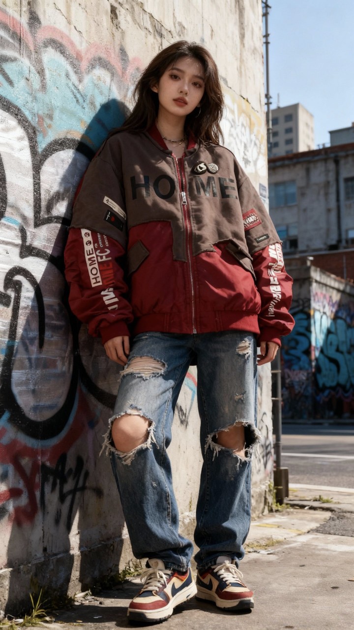 Baseball Jacket Cotton Padded Coat Women Winter New Fashion Embroidered Stylish Age-Reducing Color-Blocking Biker Jacket