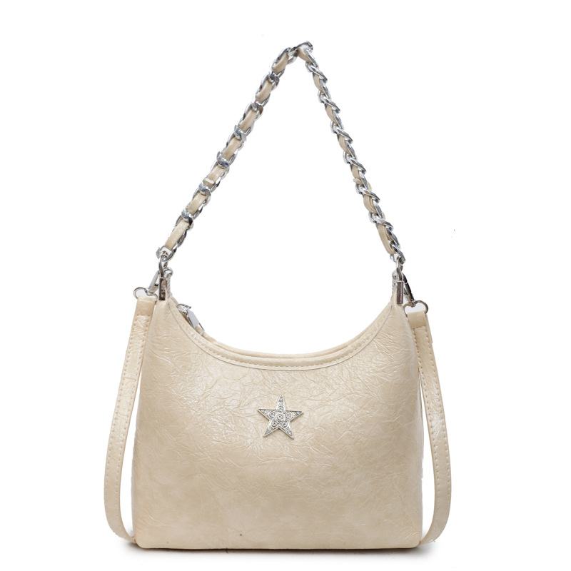 Bolsa de cadena de textura de alta calidad 2025 verano nuevo estilo bolso de hombro con patrón de agarre bolso de mensajero de estrella de diamantes mujer