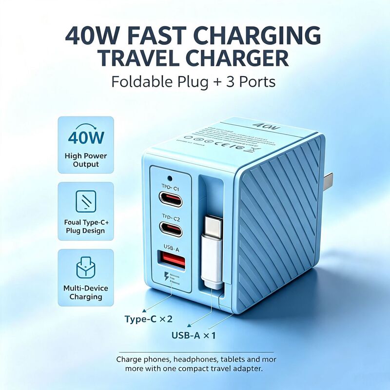 Specially Designed for Cross-Border E-Commerce, Apple Charger 40W Fast Charging Certified Charger with Built-In Retractable Cable