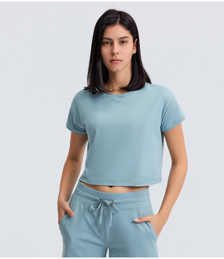 Sexy Cropped Yoga T Shirt in T-shirts & Tops