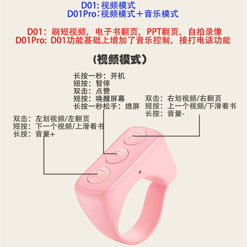 Мобильный телефон, пульт, кольцо, контроллер для пальца, D01, bluetooth