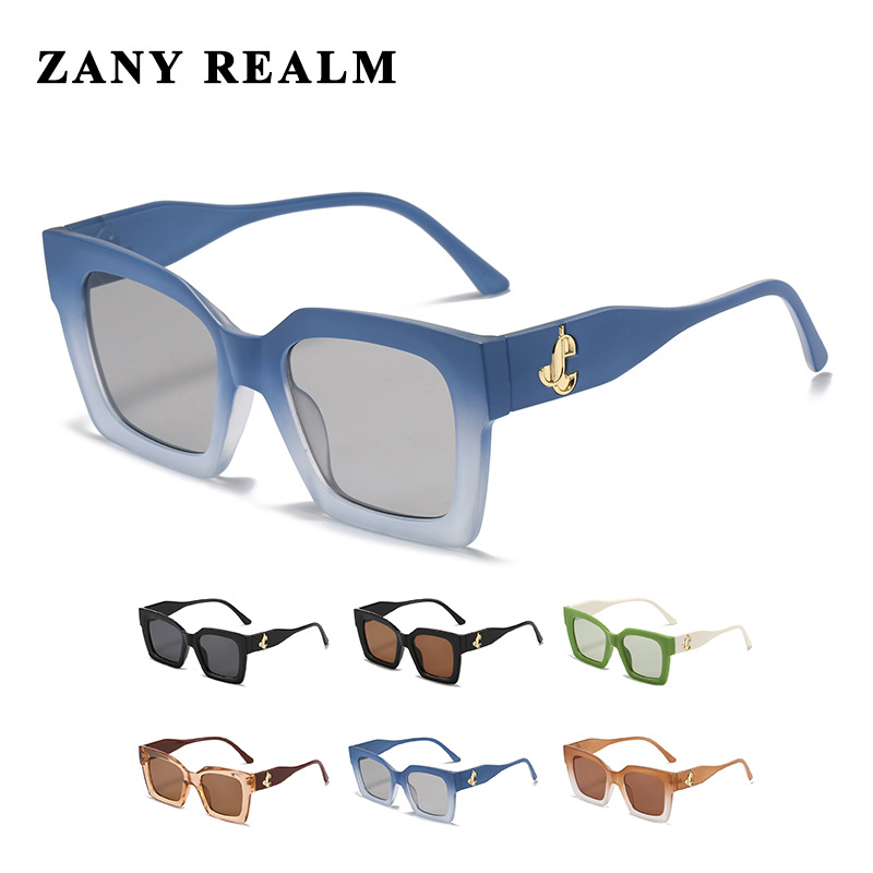 Gafas de sol cuadradas con montura de color degradado, gafas de sol de calidad para comercio exterior transfronterizo, resistentes a la radiación, suministro directo de fábrica.